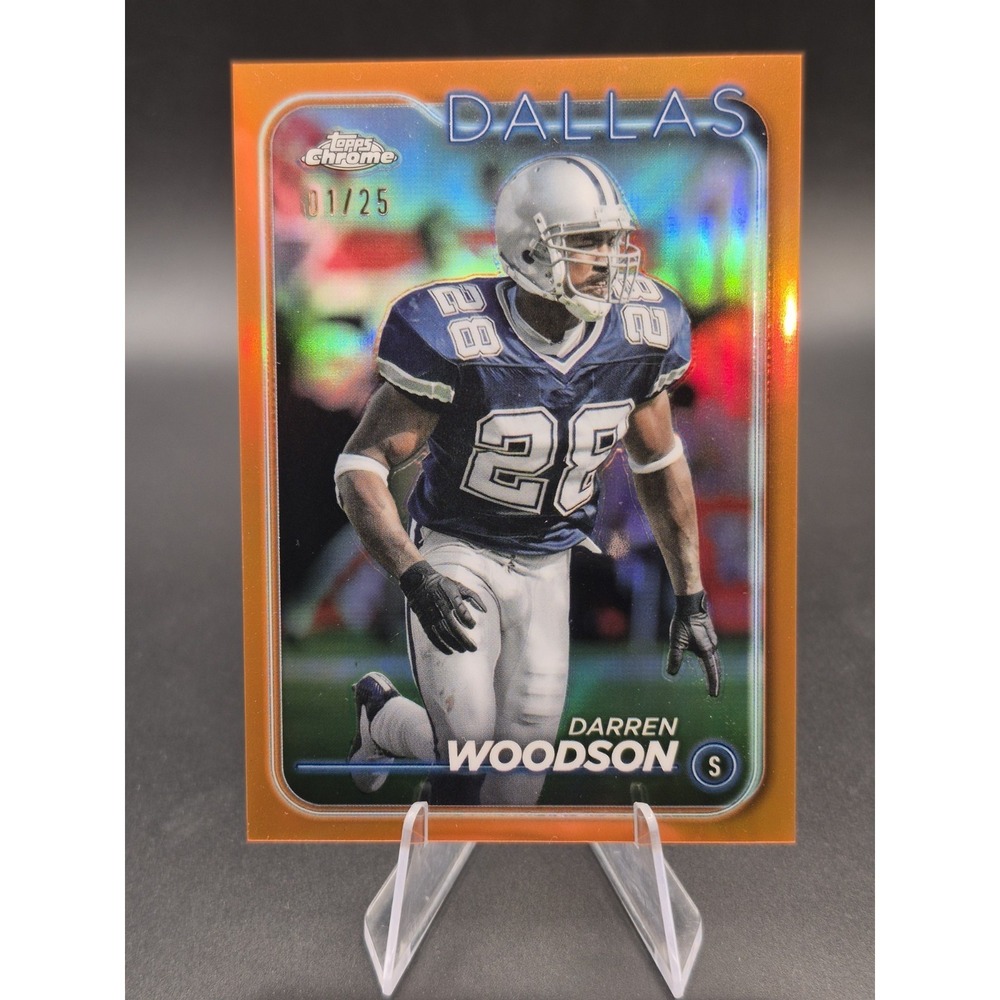 2024 Topps Chrome Darren Woodson 45 Orange Refractor 01/25 Dallas Cowboys